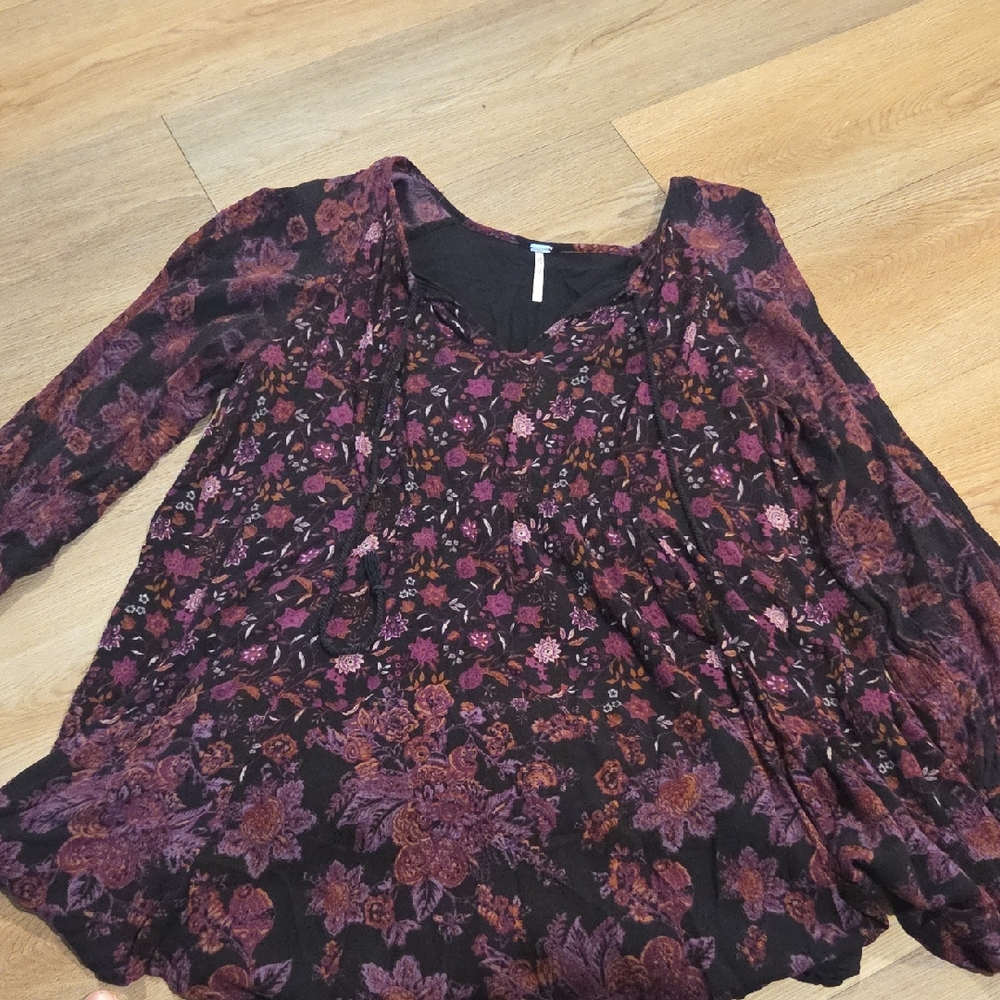 FP Movement by Free People Black and Purple Floral Dress